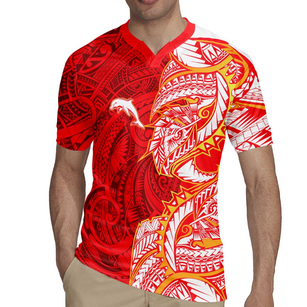 Dolphins Rugby Jersey Polynesian Tribal Tattoo Pacific Sport Art