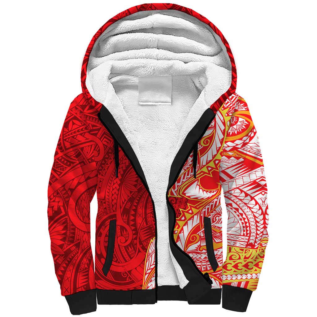 Dolphins Sherpa Hoodie Polynesian Tribal Tattoo Pacific Sport Art