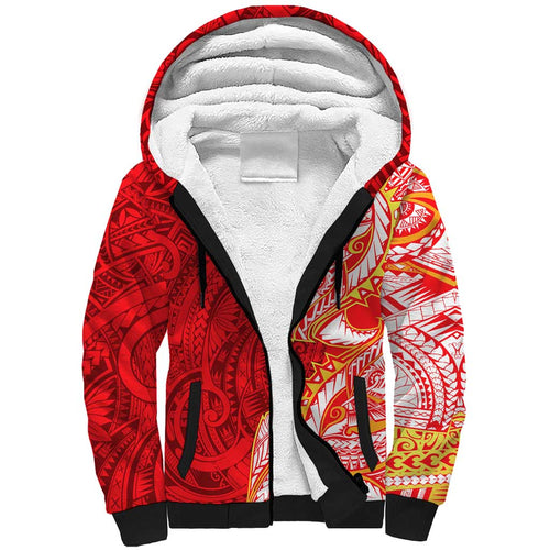 Dolphins Sherpa Hoodie Polynesian Tribal Tattoo Pacific Sport Art