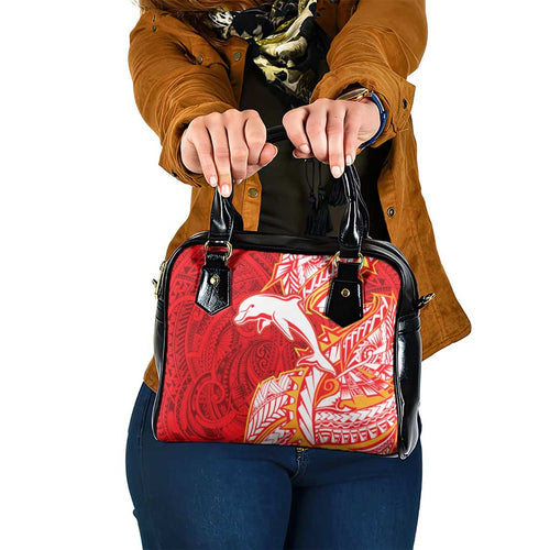 Dolphins Shoulder Handbag Polynesian Tribal Tattoo Pacific Sport Art
