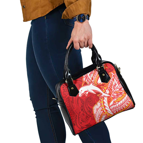 Dolphins Shoulder Handbag Polynesian Tribal Tattoo Pacific Sport Art
