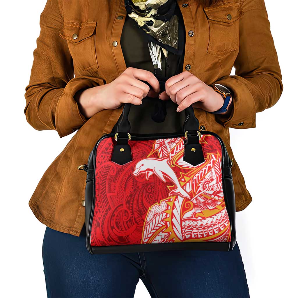 Dolphins Shoulder Handbag Polynesian Tribal Tattoo Pacific Sport Art
