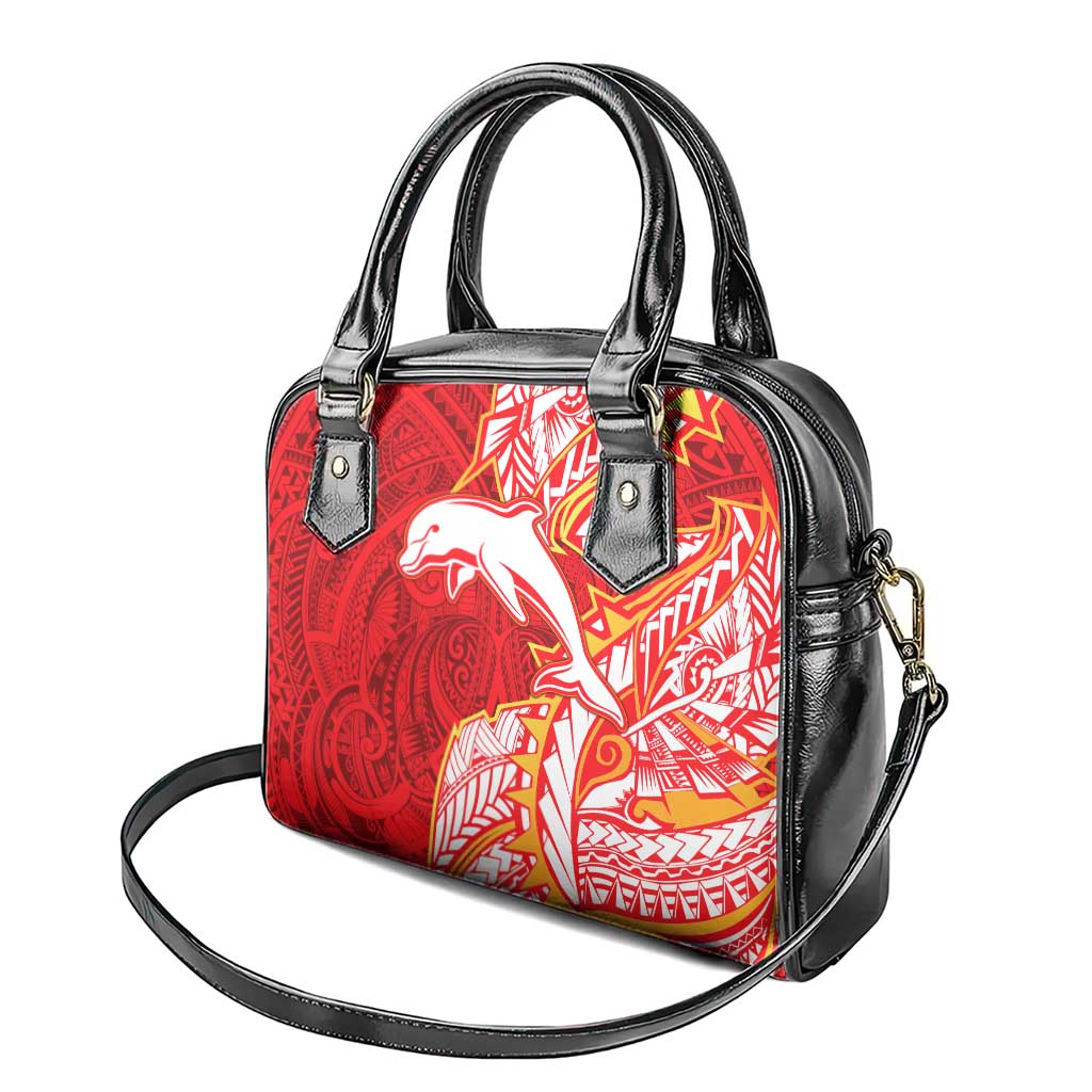 Dolphins Shoulder Handbag Polynesian Tribal Tattoo Pacific Sport Art