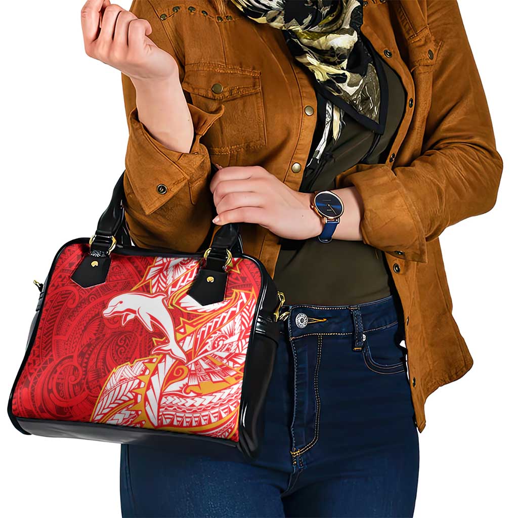 Dolphins Shoulder Handbag Polynesian Tribal Tattoo Pacific Sport Art