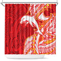 Dolphins Shower Curtain Polynesian Tribal Tattoo Pacific Sport Art