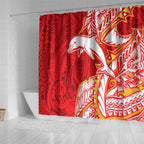 Dolphins Shower Curtain Polynesian Tribal Tattoo Pacific Sport Art