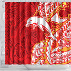 Dolphins Shower Curtain Polynesian Tribal Tattoo Pacific Sport Art