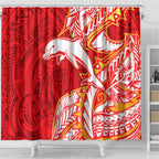 Dolphins Shower Curtain Polynesian Tribal Tattoo Pacific Sport Art