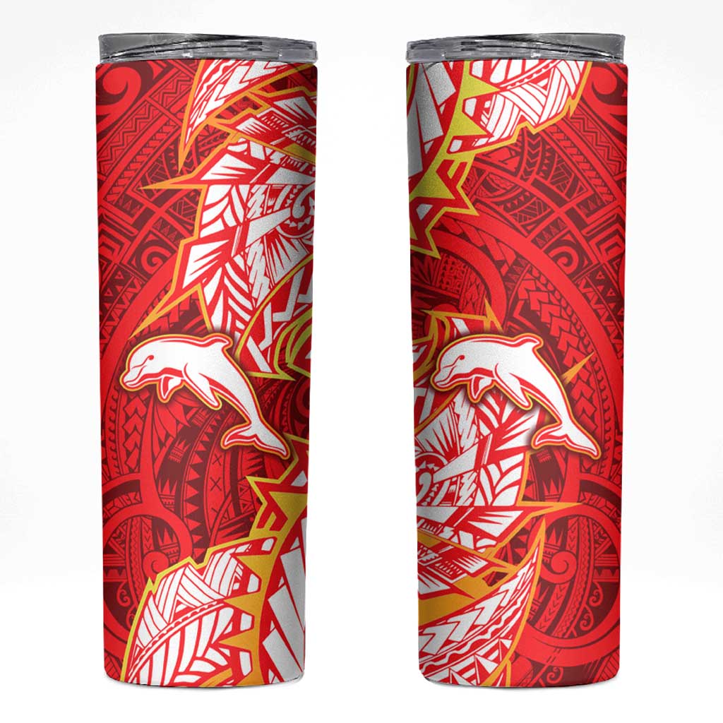 Dolphins Skinny Tumbler Polynesian Tribal Tattoo Pacific Sport Art