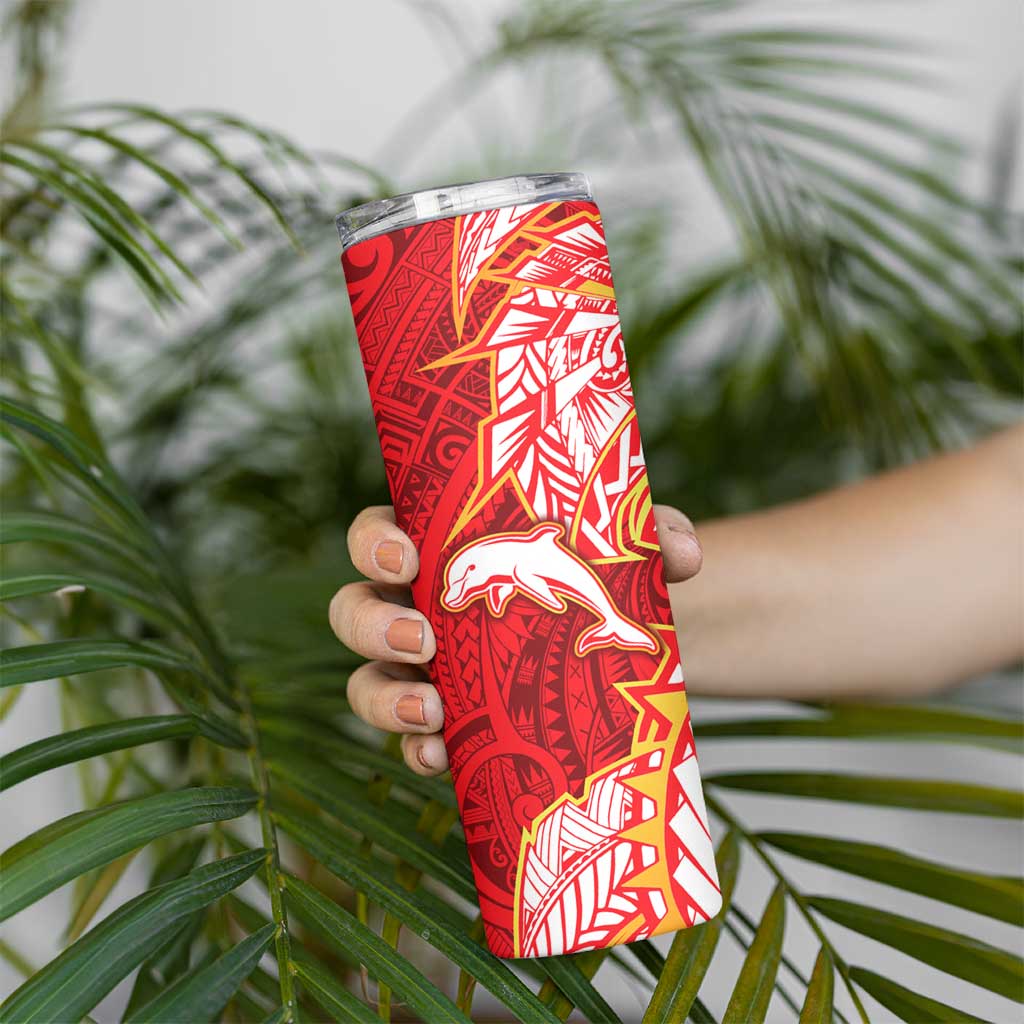 Dolphins Skinny Tumbler Polynesian Tribal Tattoo Pacific Sport Art