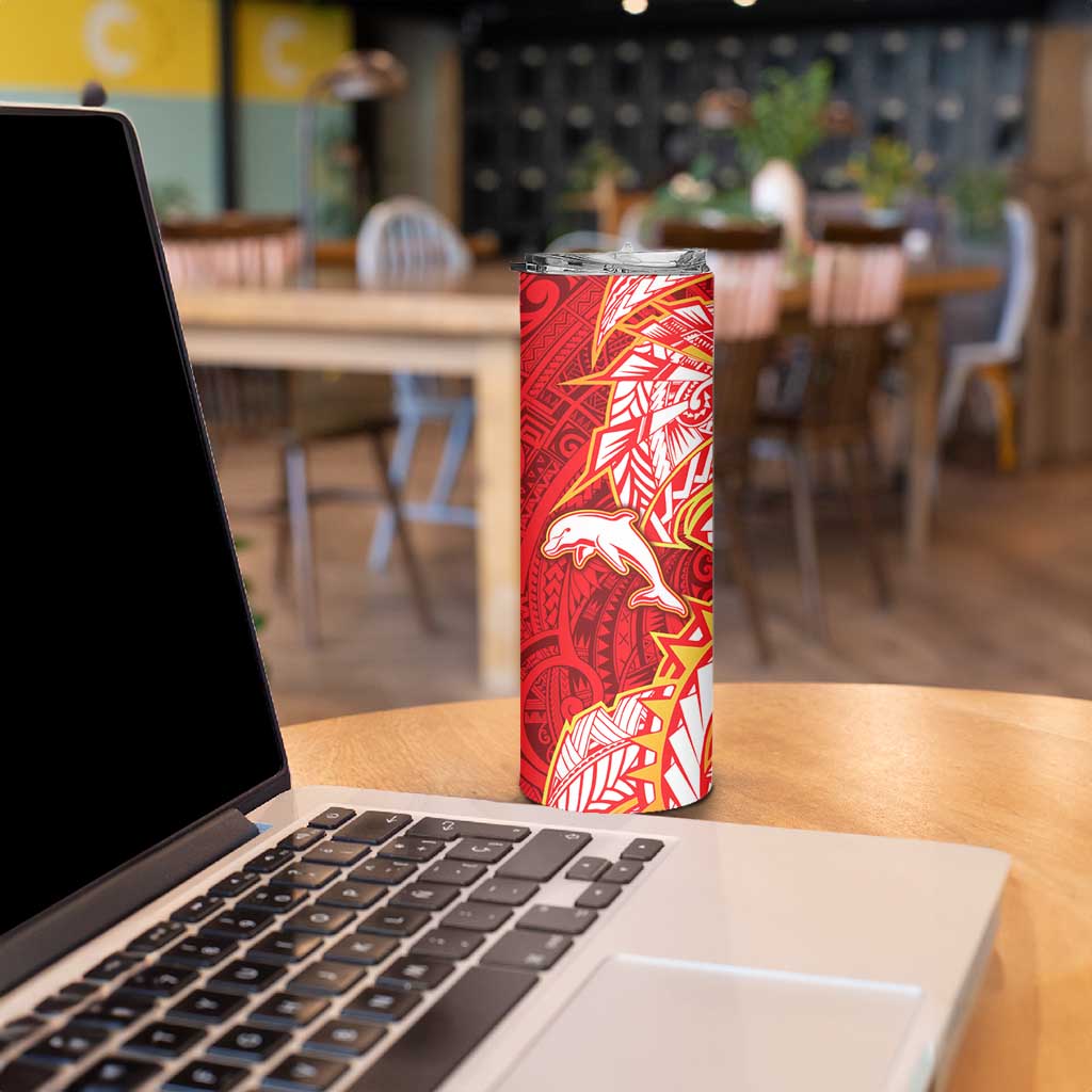 Dolphins Skinny Tumbler Polynesian Tribal Tattoo Pacific Sport Art