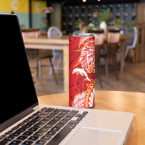 Dolphins Skinny Tumbler Polynesian Tribal Tattoo Pacific Sport Art