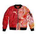 Dolphins Sleeve Zip Bomber Jacket Polynesian Tribal Tattoo Pacific Sport Art