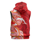 Dolphins Sleeveless Hoodie Polynesian Tribal Tattoo Pacific Sport Art