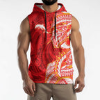 Dolphins Sleeveless Hoodie Polynesian Tribal Tattoo Pacific Sport Art