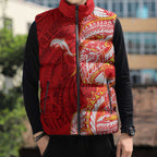 Dolphins Sleeveless Puffer Jacket Polynesian Tribal Tattoo Pacific Sport Art