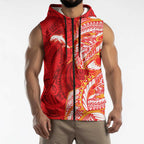 Dolphins Sleeveless Zip Hoodie Polynesian Tribal Tattoo Pacific Sport Art