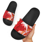 Dolphins Slide Sandals Polynesian Tribal Tattoo Pacific Sport Art