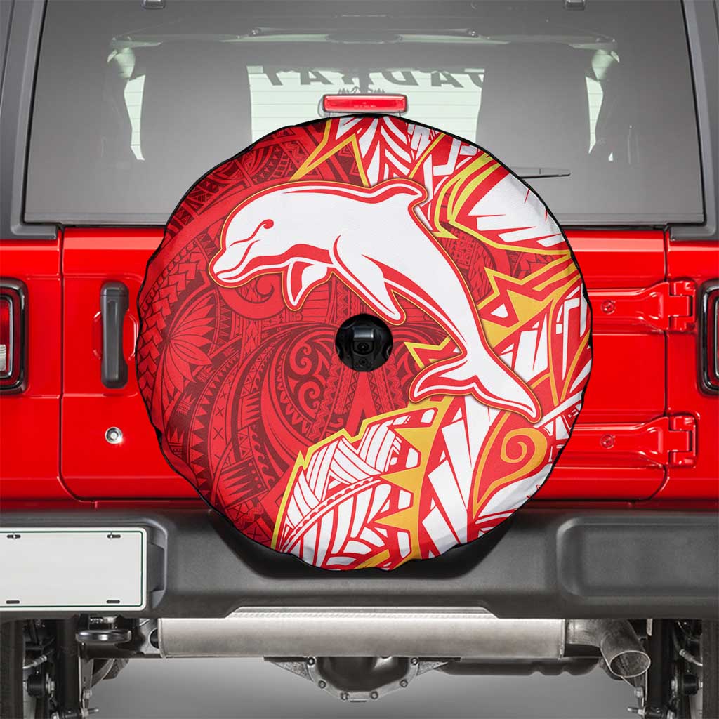 Dolphins Spare Tire Cover Polynesian Tribal Tattoo Pacific Sport Art