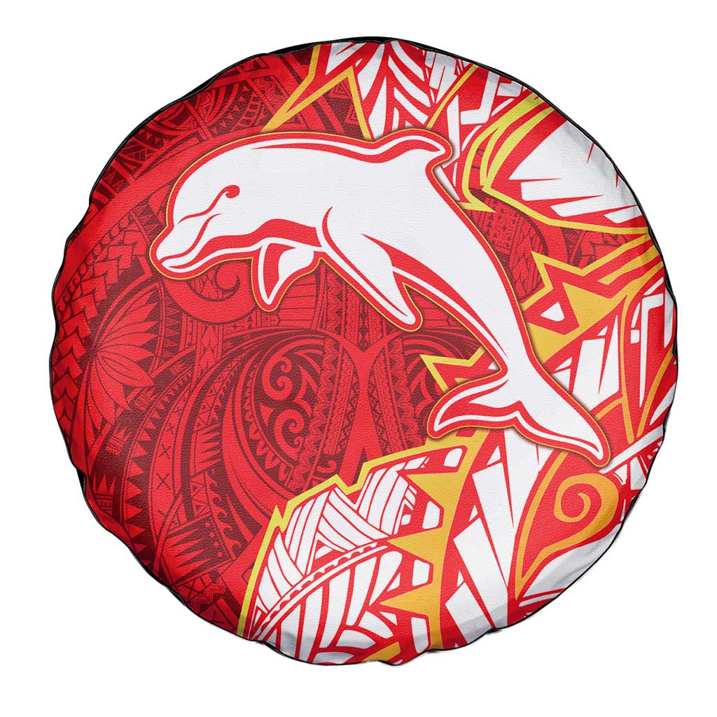 Dolphins Spare Tire Cover Polynesian Tribal Tattoo Pacific Sport Art