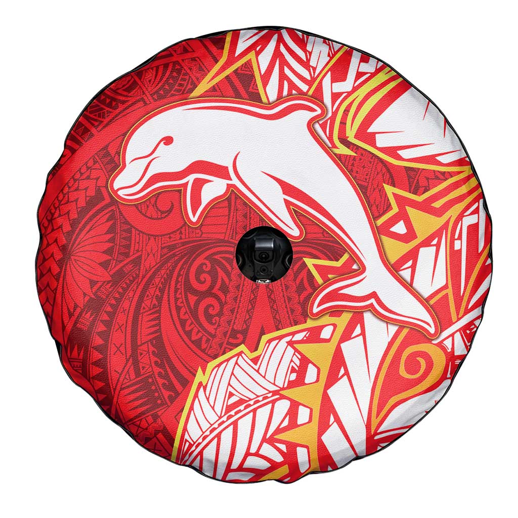 Dolphins Spare Tire Cover Polynesian Tribal Tattoo Pacific Sport Art