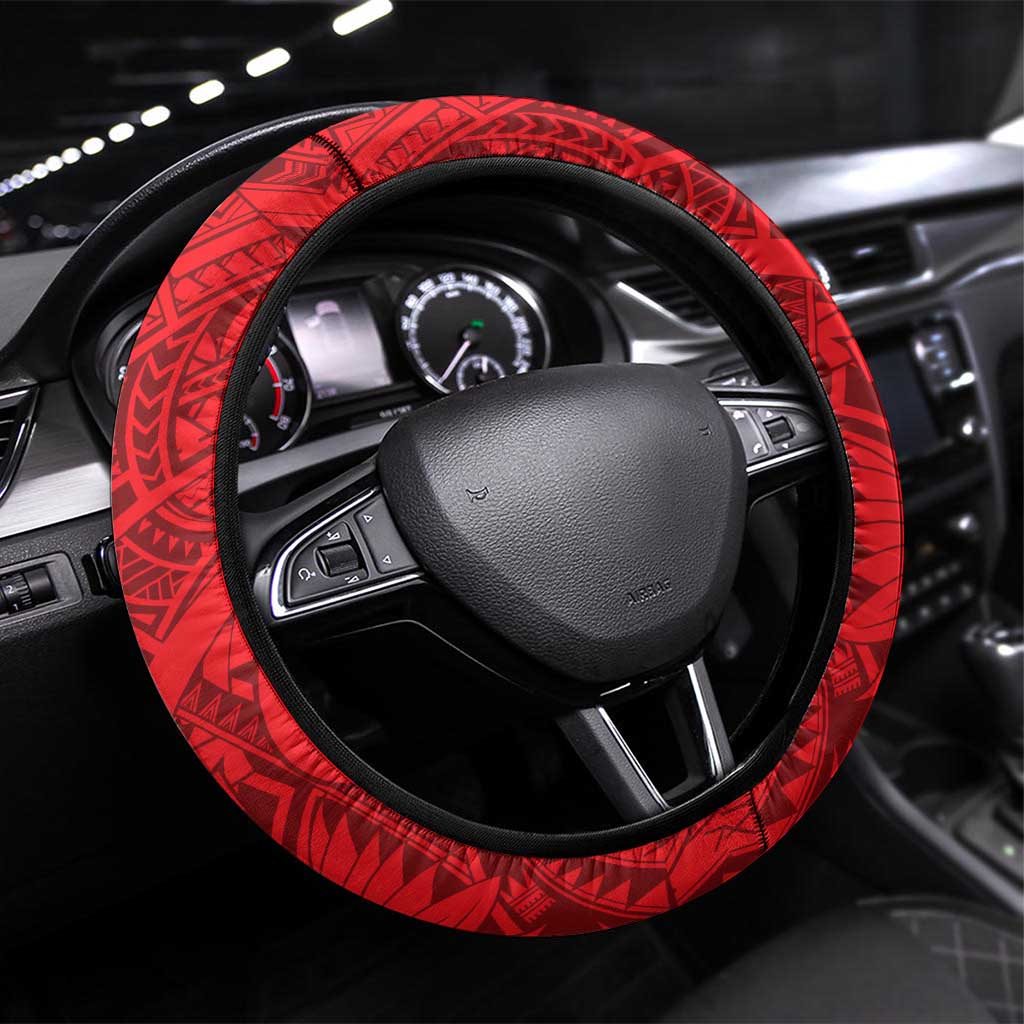 Dolphins Steering Wheel Cover Polynesian Tribal Tattoo Pacific Sport Art