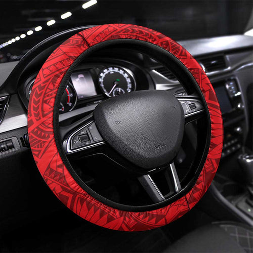Dolphins Steering Wheel Cover Polynesian Tribal Tattoo Pacific Sport Art