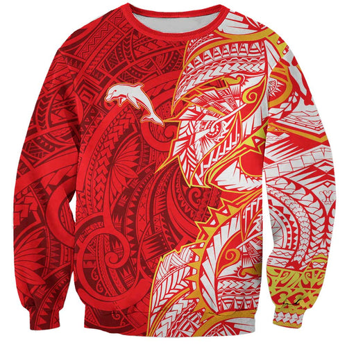 Dolphins Sweatshirt Polynesian Tribal Tattoo Pacific Sport Art