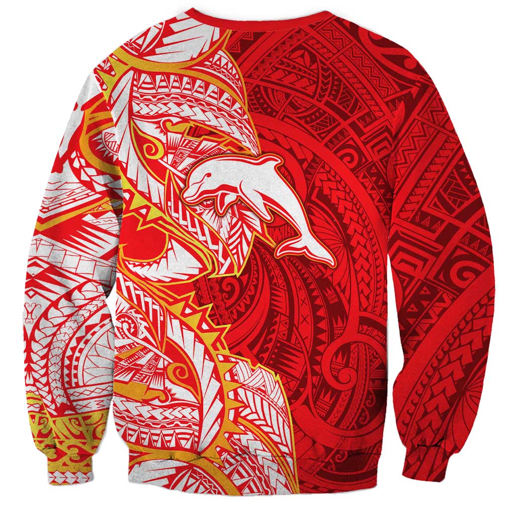 Dolphins Sweatshirt Polynesian Tribal Tattoo Pacific Sport Art