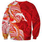 Dolphins Sweatshirt Polynesian Tribal Tattoo Pacific Sport Art