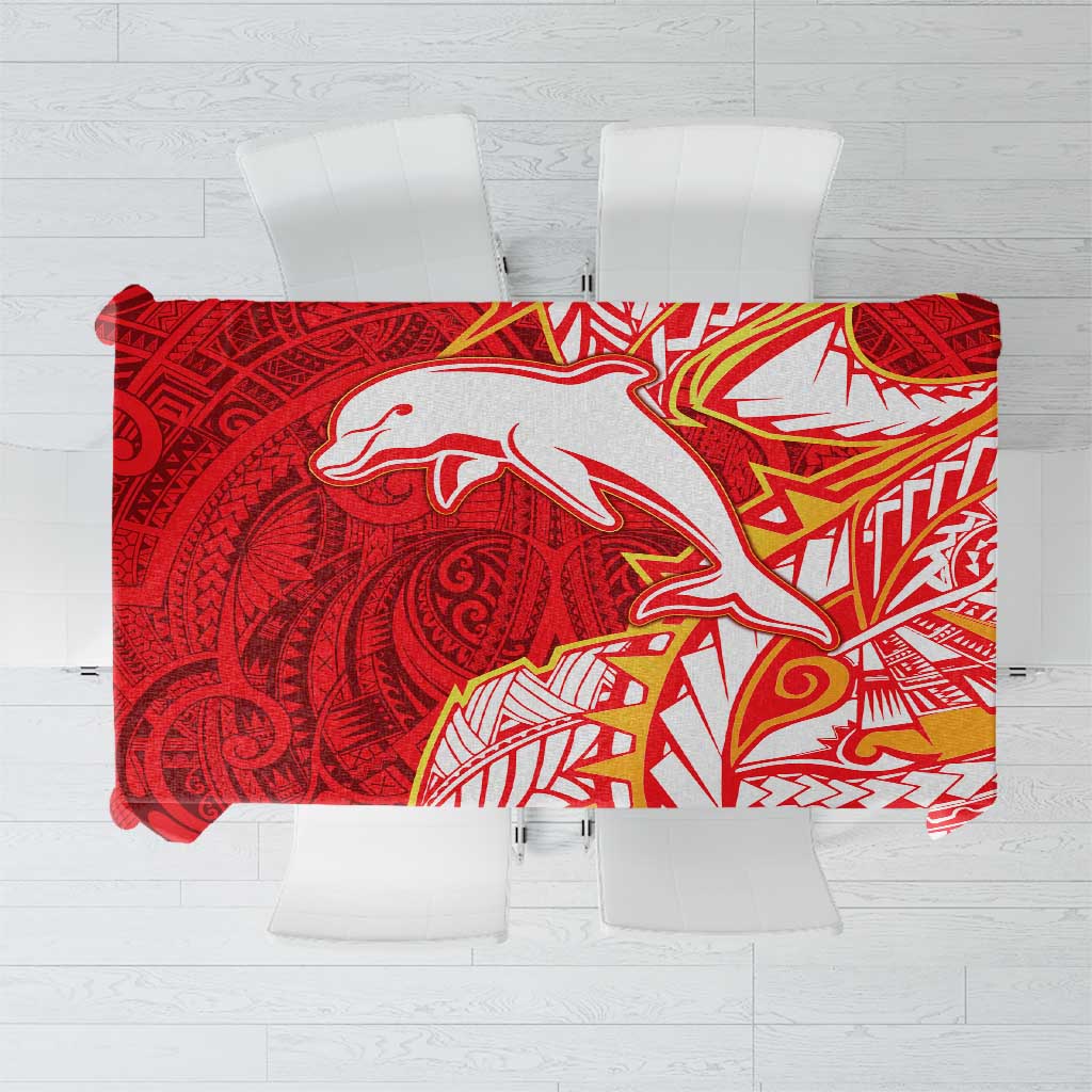 Dolphins Tablecloth Polynesian Tribal Tattoo Pacific Sport Art