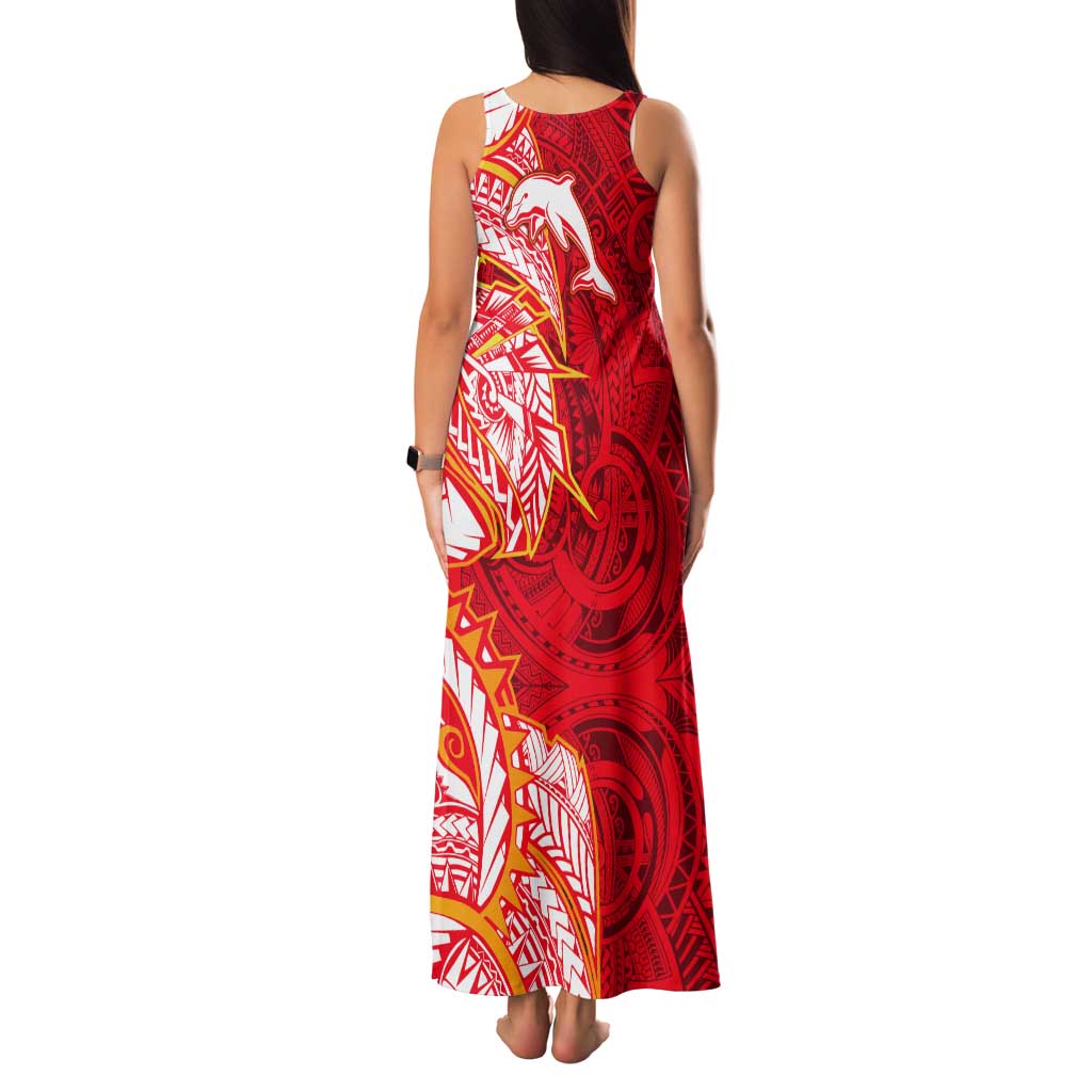 Dolphins Tank Maxi Dress Polynesian Tribal Tattoo Pacific Sport Art