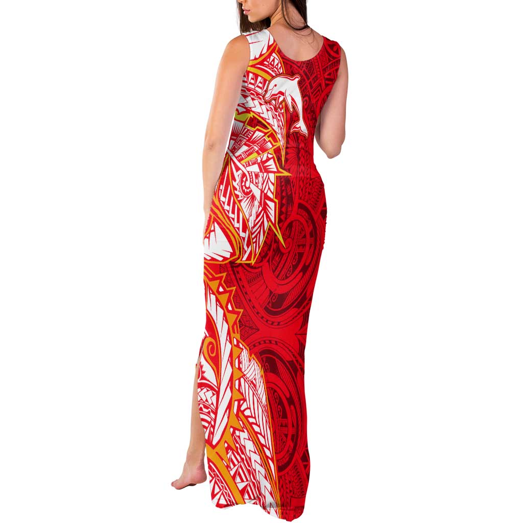 Dolphins Tank Maxi Dress Polynesian Tribal Tattoo Pacific Sport Art