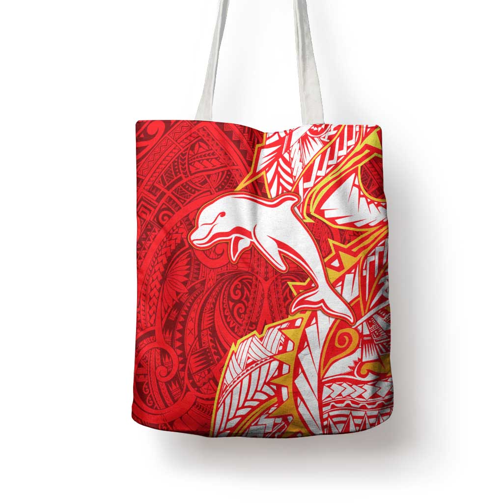 Dolphins Tote Bag Polynesian Tribal Tattoo Pacific Sport Art
