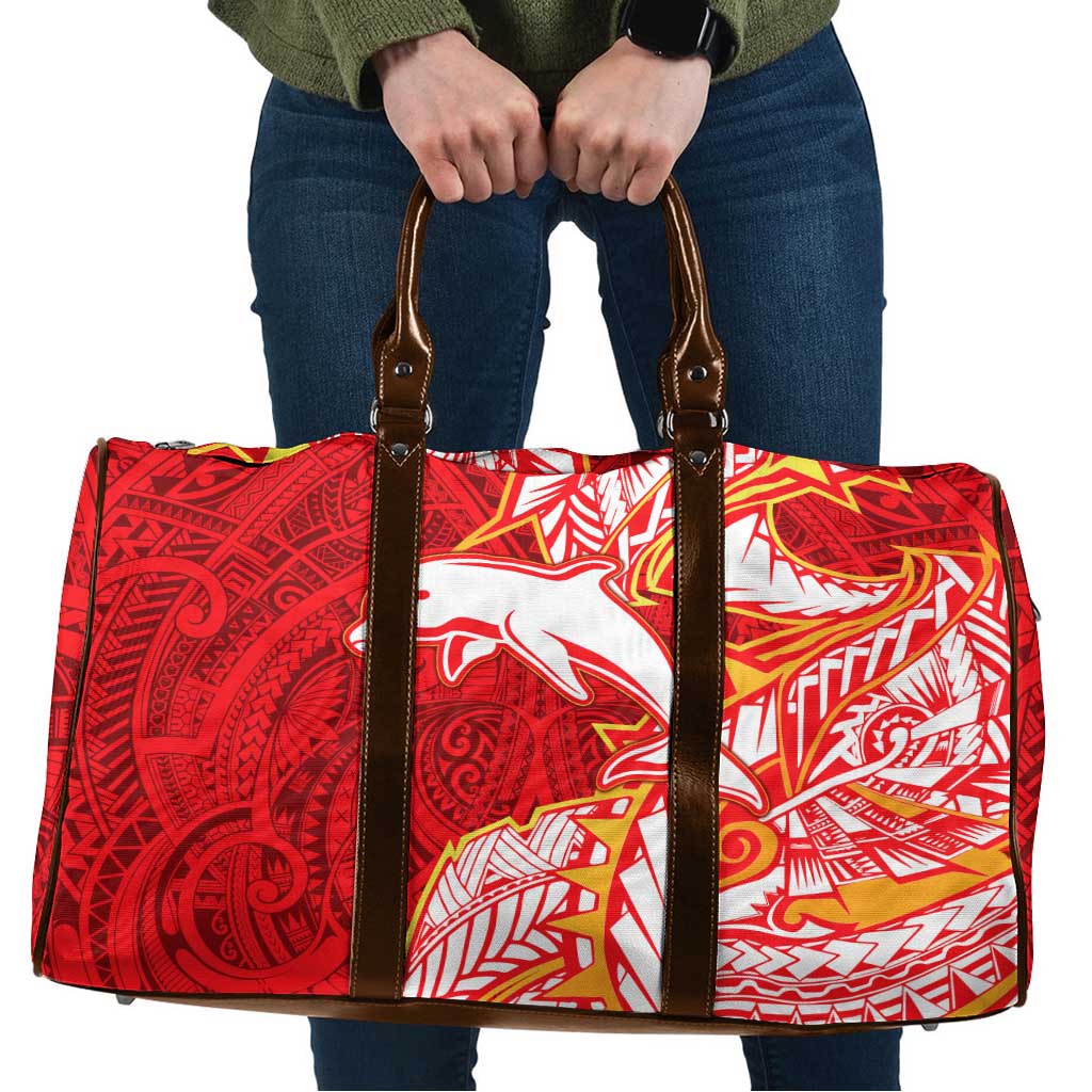 Dolphins Travel Bag Polynesian Tribal Tattoo Pacific Sport Art