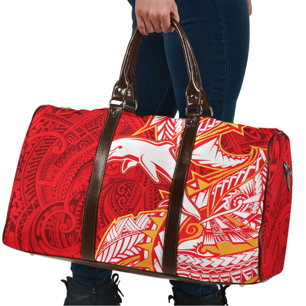 Dolphins Travel Bag Polynesian Tribal Tattoo Pacific Sport Art
