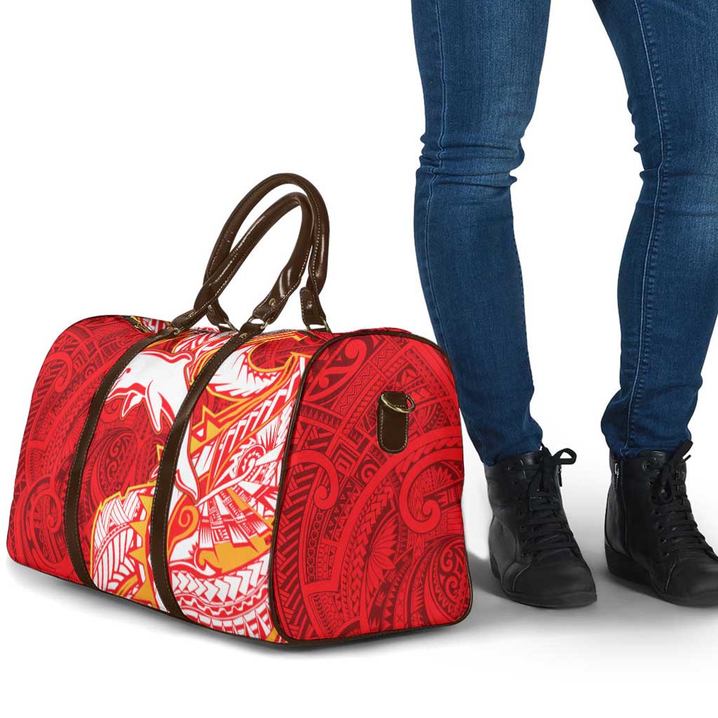 Dolphins Travel Bag Polynesian Tribal Tattoo Pacific Sport Art