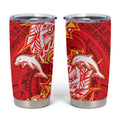 Dolphins Tumbler Cup Polynesian Tribal Tattoo Pacific Sport Art