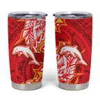 Dolphins Tumbler Cup Polynesian Tribal Tattoo Pacific Sport Art