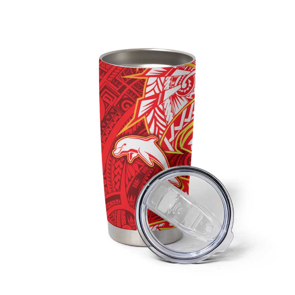 Dolphins Tumbler Cup Polynesian Tribal Tattoo Pacific Sport Art