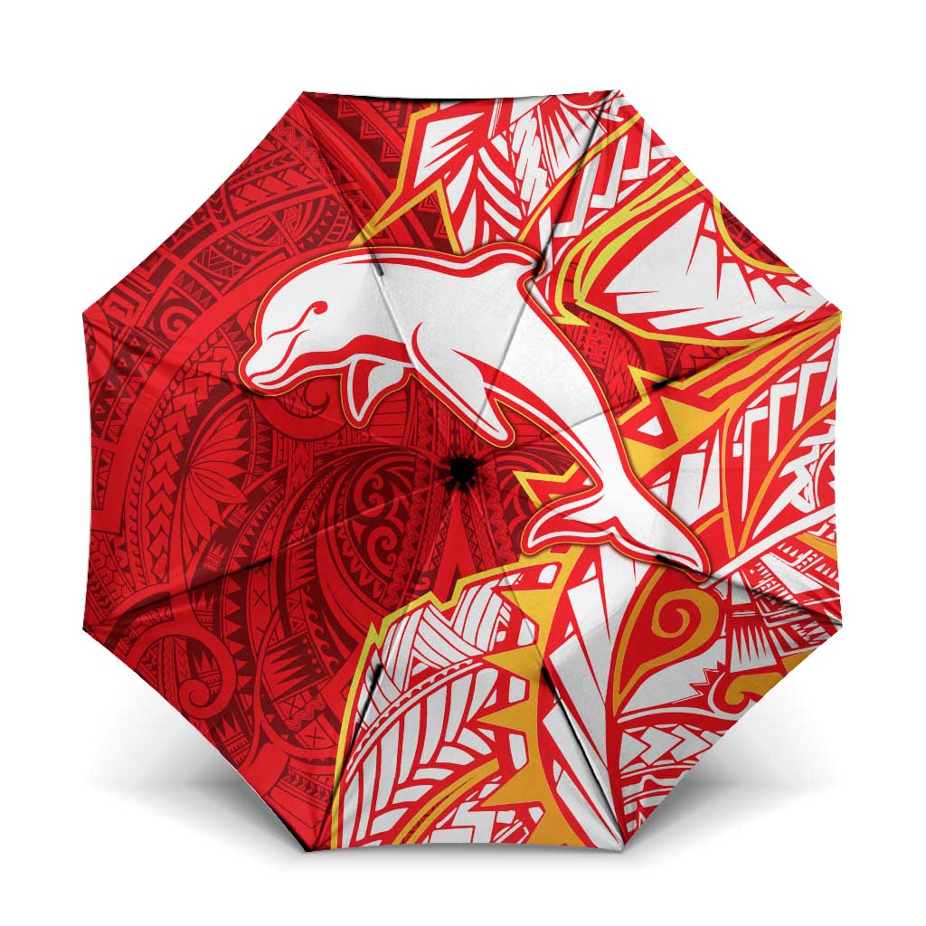 Dolphins Umbrella Polynesian Tribal Tattoo Pacific Sport Art