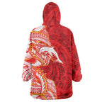 Dolphins Wearable Blanket Hoodie Polynesian Tribal Tattoo Pacific Sport Art