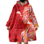 Dolphins Wearable Blanket Hoodie Polynesian Tribal Tattoo Pacific Sport Art