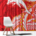 Dolphins Window Curtain Polynesian Tribal Tattoo Pacific Sport Art