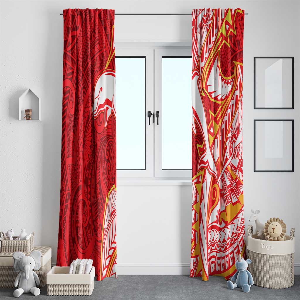 Dolphins Window Curtain Polynesian Tribal Tattoo Pacific Sport Art