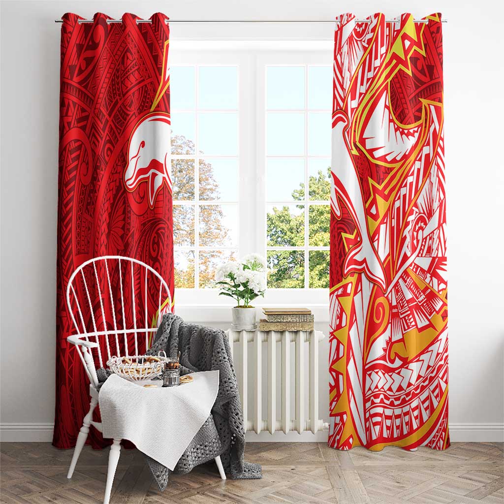 Dolphins Window Curtain Polynesian Tribal Tattoo Pacific Sport Art