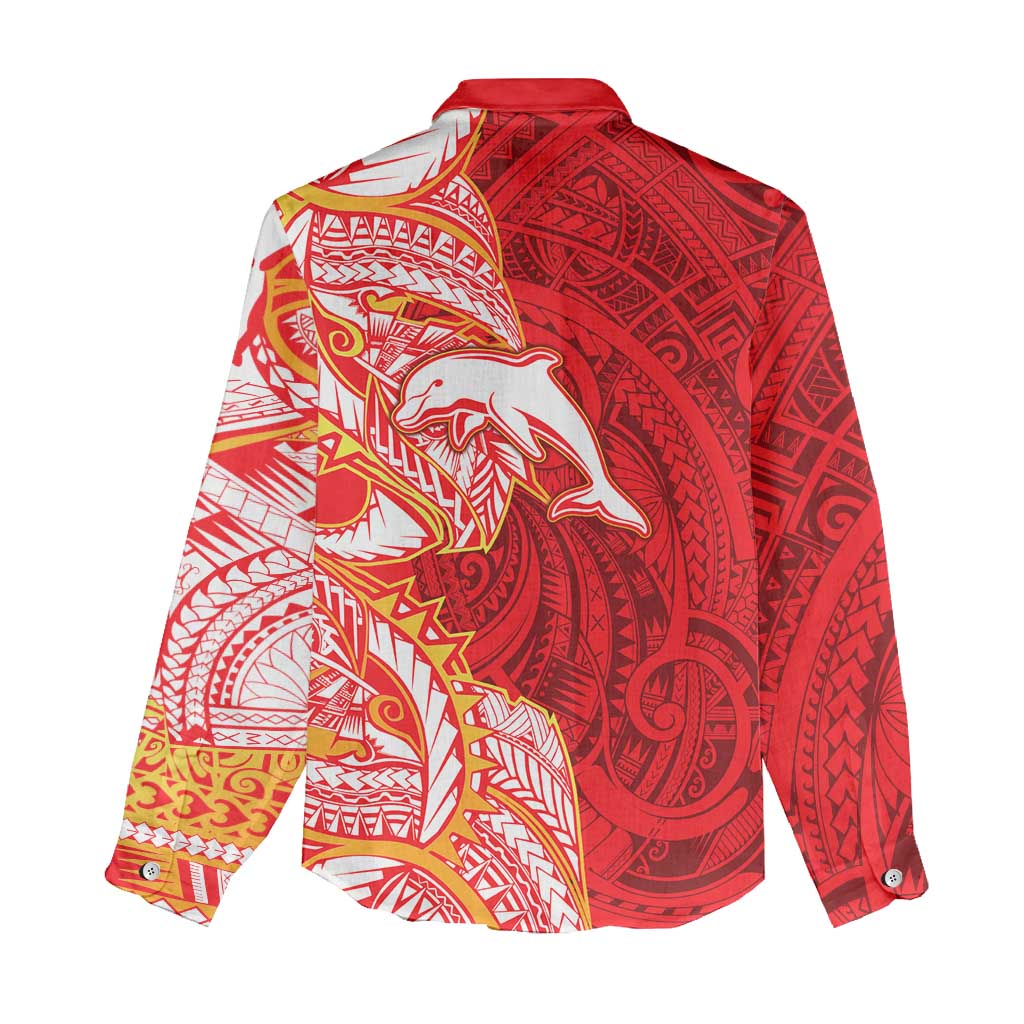 Dolphins Women Casual Shirt Polynesian Tribal Tattoo Pacific Sport Art