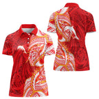 Dolphins Women Polo Shirt Polynesian Tribal Tattoo Pacific Sport Art