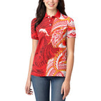 Dolphins Women Polo Shirt Polynesian Tribal Tattoo Pacific Sport Art