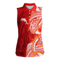 Dolphins Women Sleeveless Polo Shirt Polynesian Tribal Tattoo Pacific Sport Art